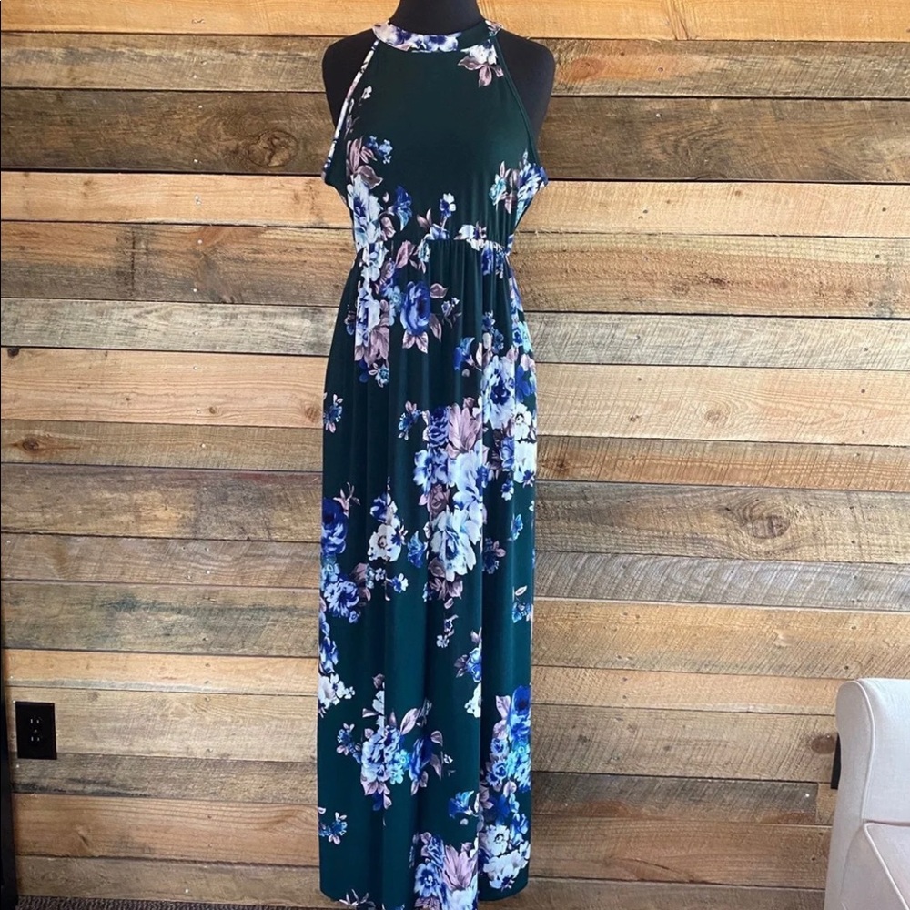 Floral Sleeveless Maxi Dress|Size Large